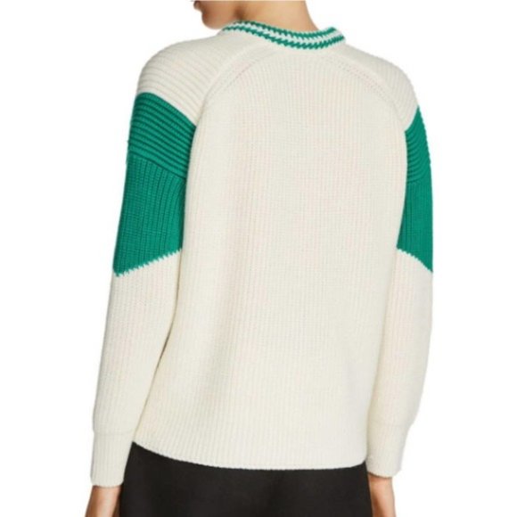 ⚡️SOLD⚡️ maje marina chevron cotton-wool knit sweater - size 2 - Picture 2 of 8